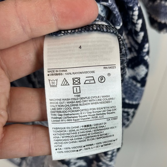 Chic Banana Republic Navy Blue Snake Skin Print Shirt Dress Tunic Women's Sz 4 - Picture 5 of 10